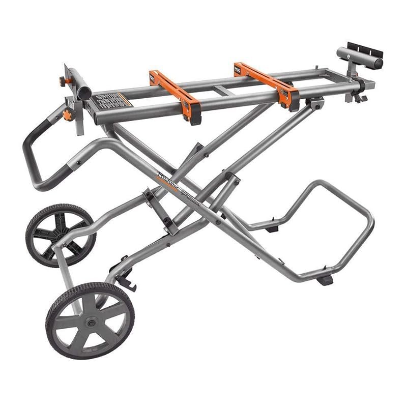 Mobile Miter Saw Stand with Wheels. Portable Design for Easy Jobsite T