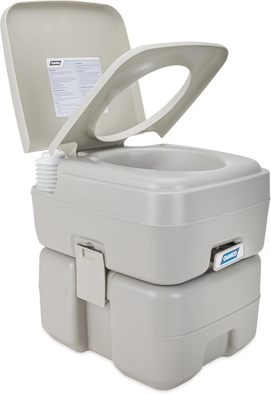 Portable 5.3 Gallon Camping Toilet, Detachable Tank with Sealing Valve