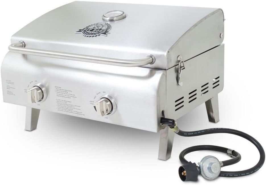Pit Boss 75275 Portable Two-Burner Stainless Steel Gas Grill for Outdo