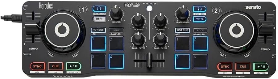 Hercules DJ Control Starlight Compact Controller with Serato DJ Lite