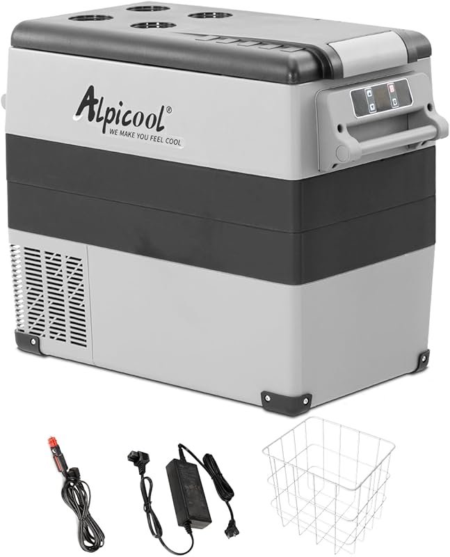Alpicool CF55 Portable Car Fridge Freezer, 52 Quart, 12V DC/AC, Fast C