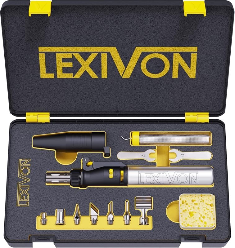 LEXIVON Butane Portable Soldering Iron Kit: Versatile Cordless Tool fo