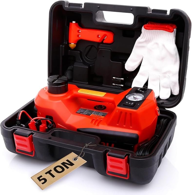 Best Portable Electric Car Jack, 12V Hydraulic, with Tire Inflator and