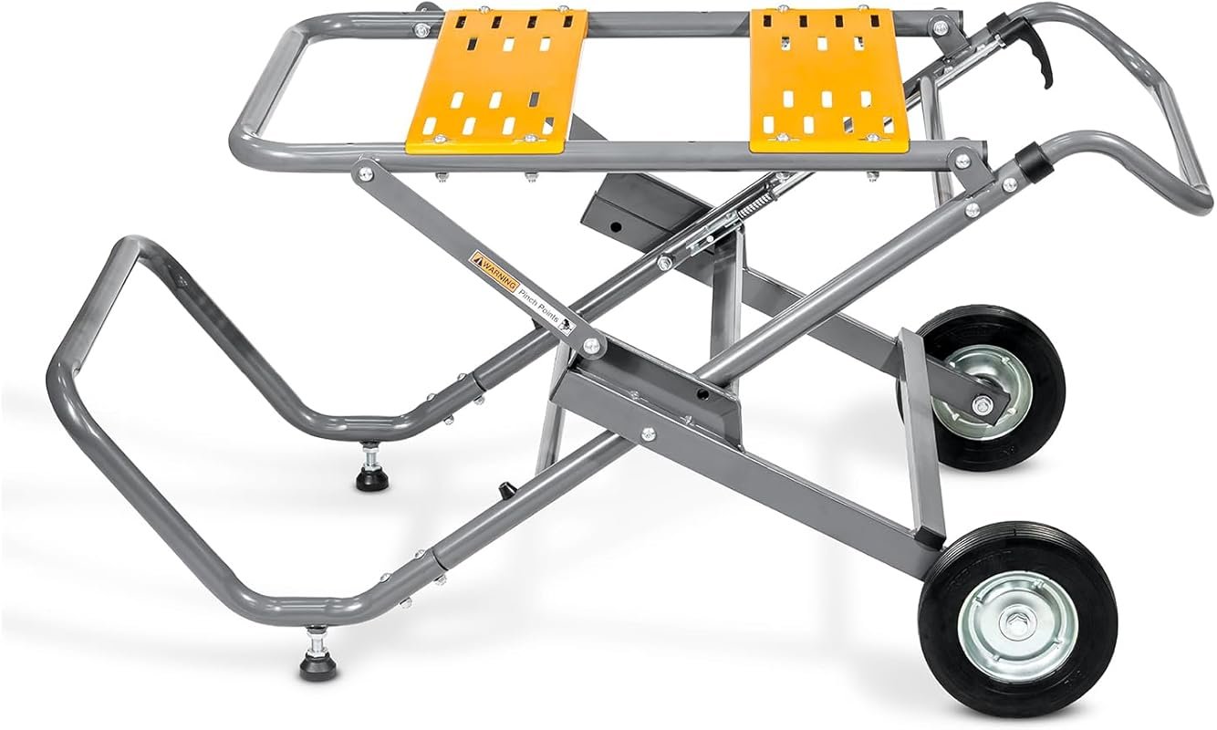 POWERTEC Portable Table Saw Stand. Upright Folding Design, 8-Inch Whee