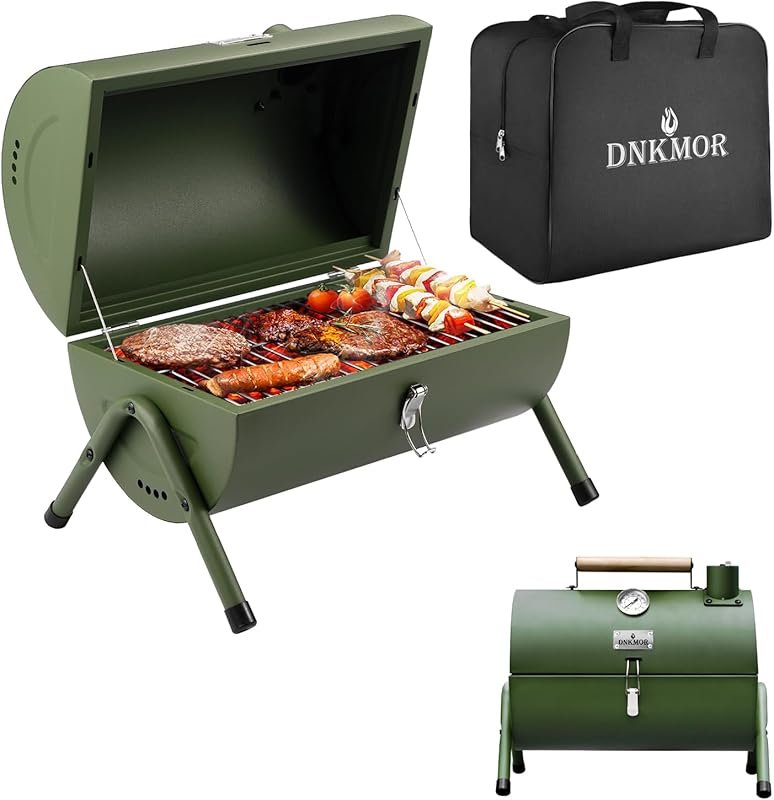 Portable Charcoal Grill, Tabletop Outdoor Barbecue Smoker, Small BBQ G