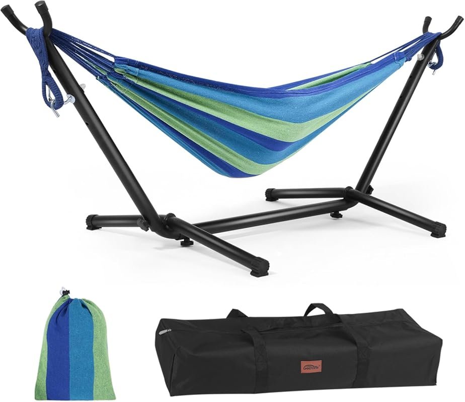 Portable Kids Hammock Stand with Hammock and Bag for Indoor Outdoor Us