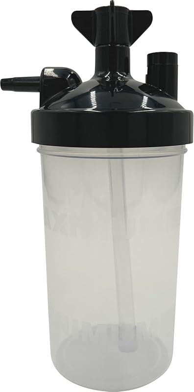 Portable 350ml Oxygen Humidifier Bottle with Pressure Relief Valve, Me