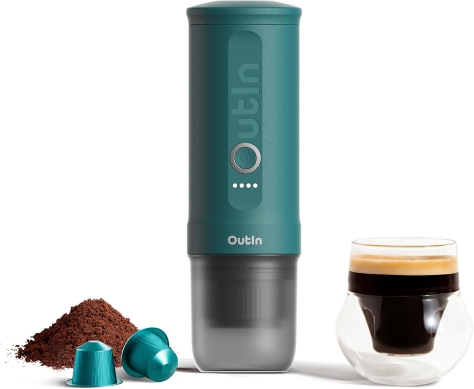 OutIn Nano Portable Electric Espresso Machine, Travel Coffee Maker for