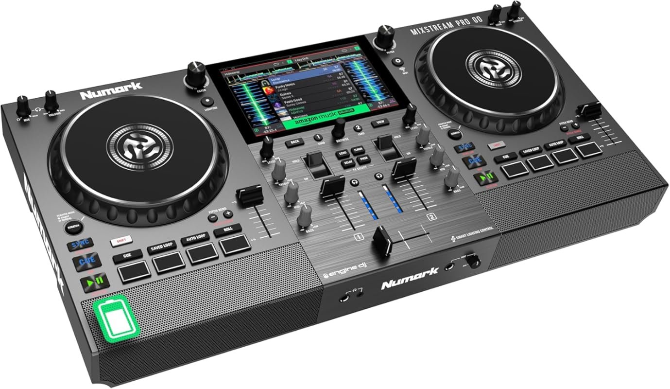 Numark Mixstream Pro: Portable DJ Controller with Battery, Speakers, W