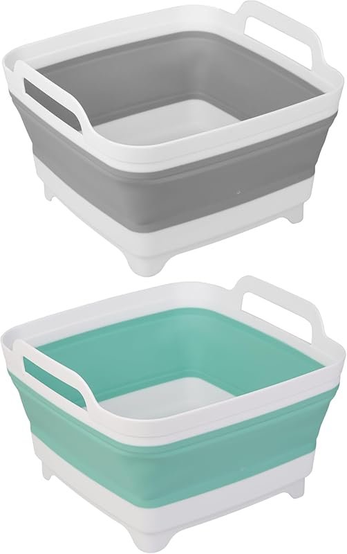 Portable Collapsible Wash Basin with Handles and Plug for Camping and 