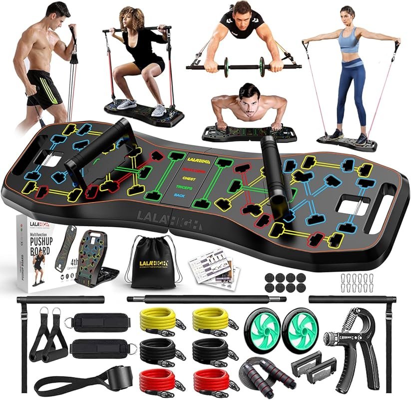 Portable Foldable Push Up Board: 36-in-1 Home Gym with Ab Roller and R