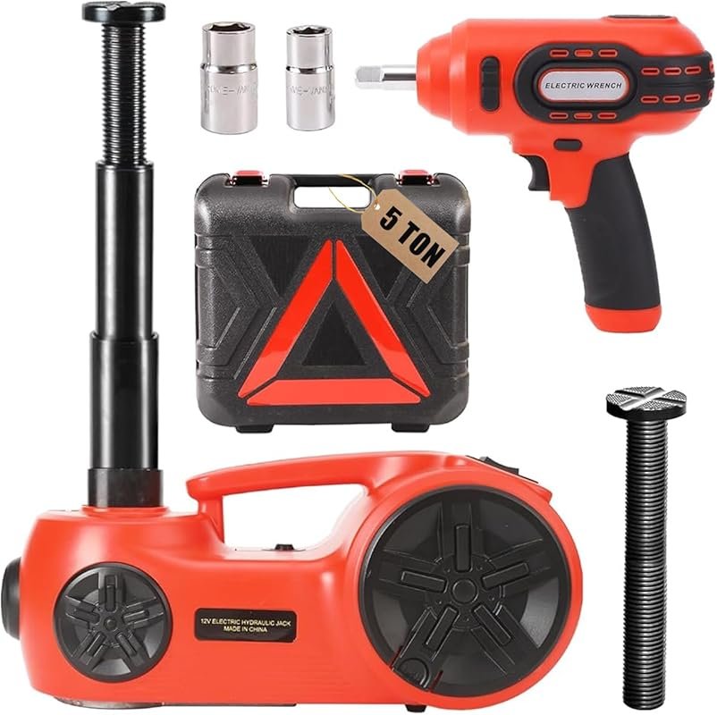 Best Portable Electric Hydraulic Car Lift Kit, 5 Ton 12V, with Wrench 