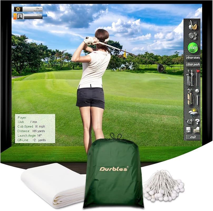 Golf Simulator Impact Screen: Projector Hitting Screen for Portable La