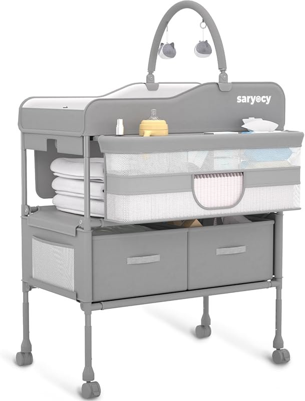 Saryocy Baby Changing Table, Versatile Folding Changing Table, Waterpr