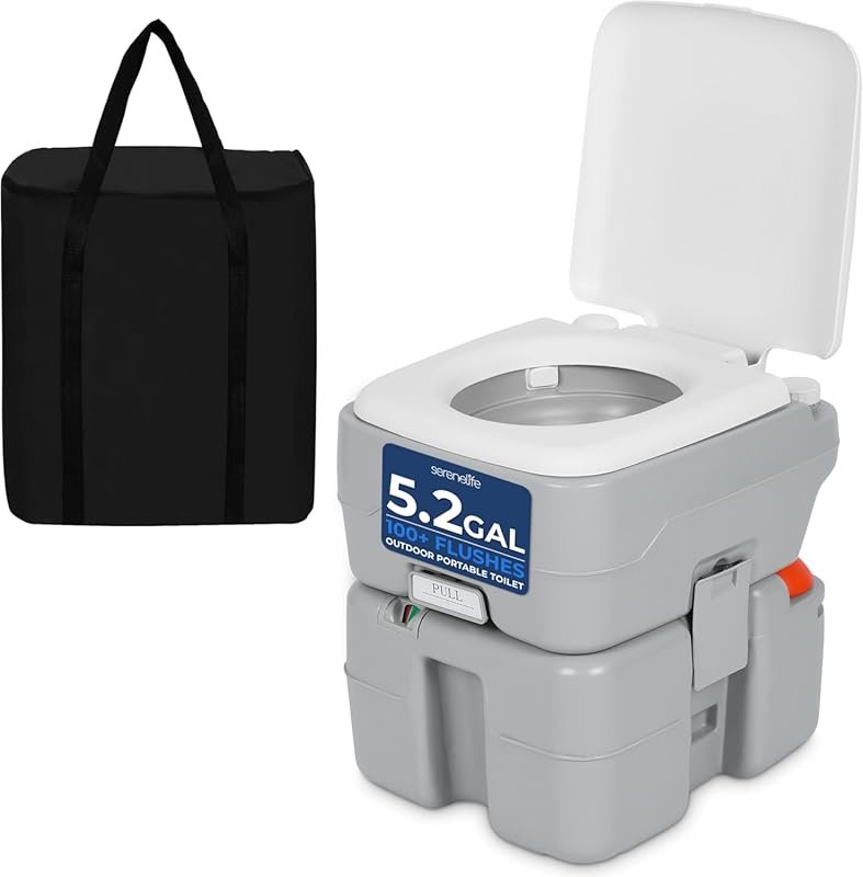 Portable Camping Toilet for Adults, 5.2 Gallon with Detachable Tank, L