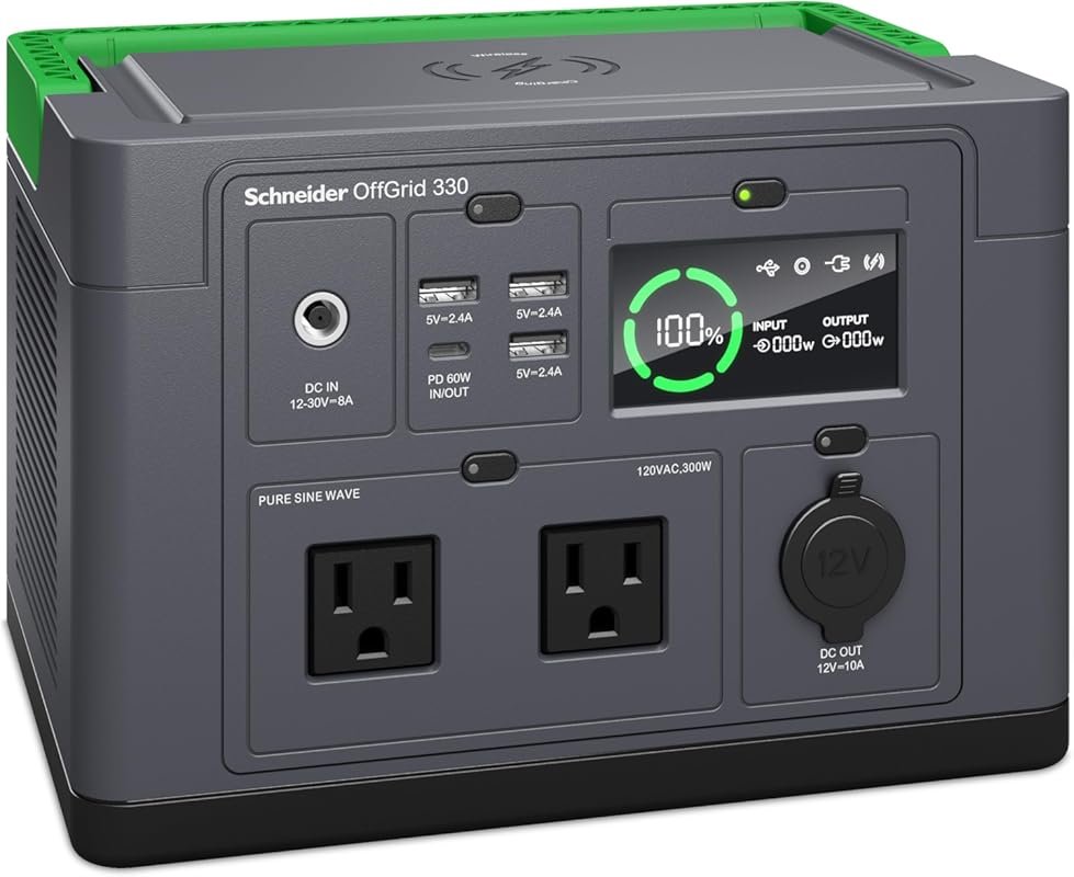 Schneider OffGrid Portable Power Station and Solar Generator with Wire