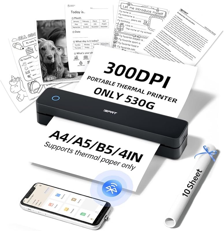 iDPRT MT610 Pro Portable Wireless Bluetooth Inkless Thermal Printer, 3