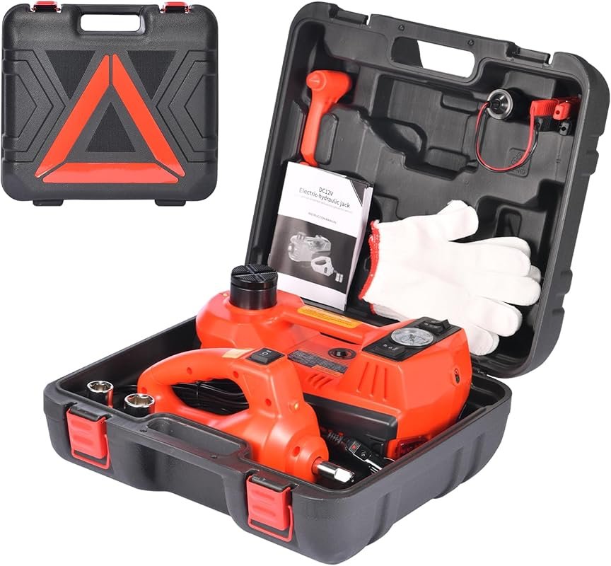 Portable 5 Ton Electric Hydraulic Car Jack Kit with LED Light for Car,