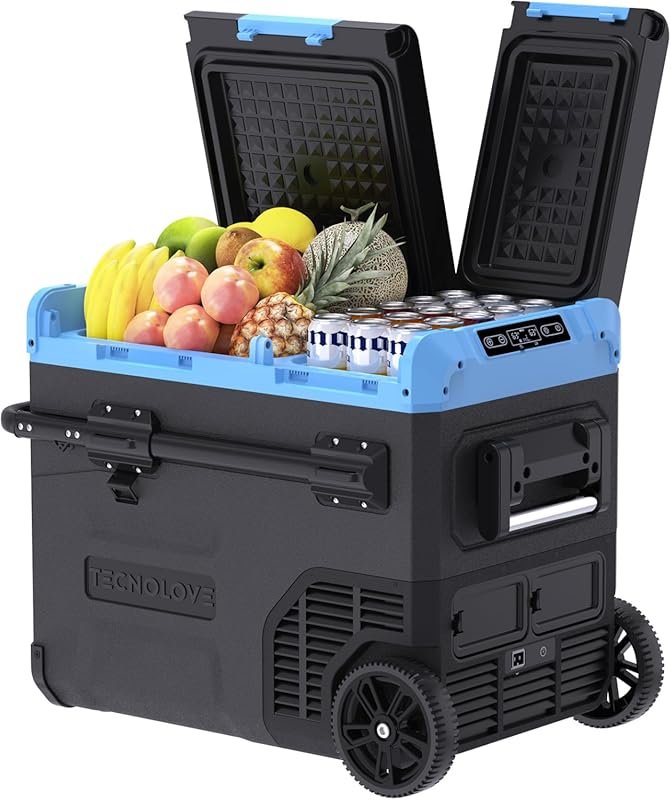 48 Quart Dual Zone Portable Car Refrigerator Freezer, AC/DC, Dual Batt