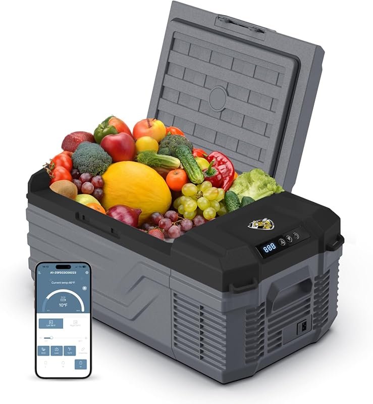 Yellow Jacket 16 Quart Portable Fridge Freezer for Camping, 12V DC/AC,