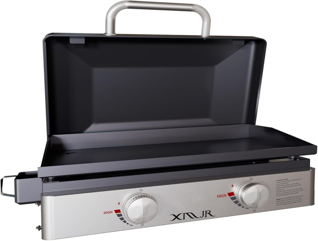 XMJR Tabletop Griddle 23 inch,Portable Propane Grill With Cover for Ou