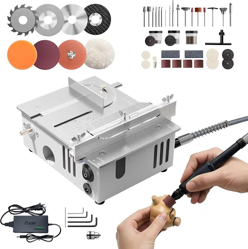 MIMYTH Mini Table Saw for Crafts, Multifunctional Portable Table Saws 