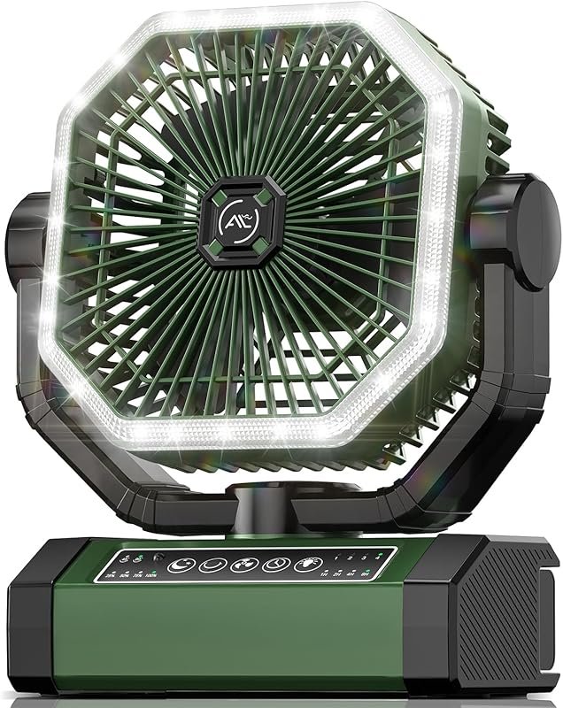 Portable Outdoor Fan: Rechargeable Battery Powered with Remote Control