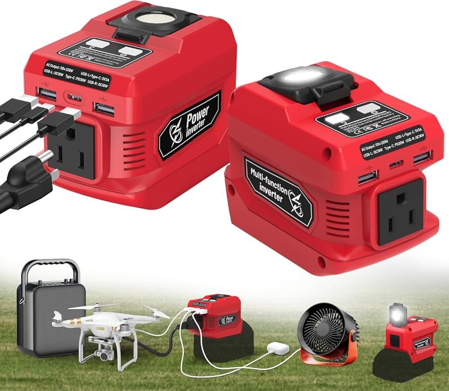 220W Portable Power Station for Milwaukee 18V Batteries and Small Refr