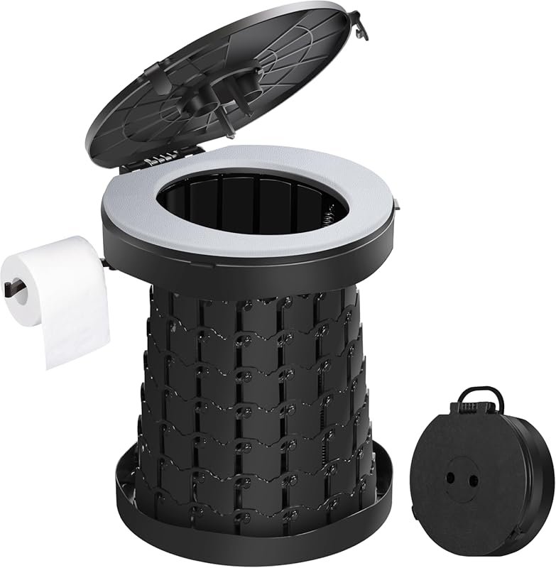 Adjustable Height Portable Toilet – Foldable and Retractable for Campi
