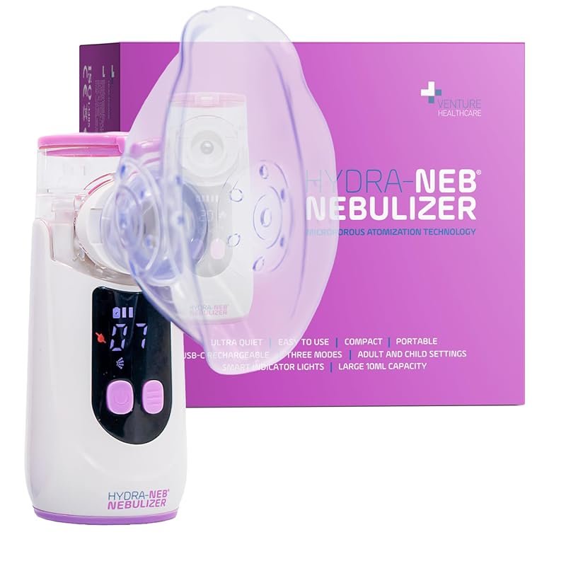 Quiet Portable Mesh Nebulizer for All Ages, Rechargeable with LED Scre
