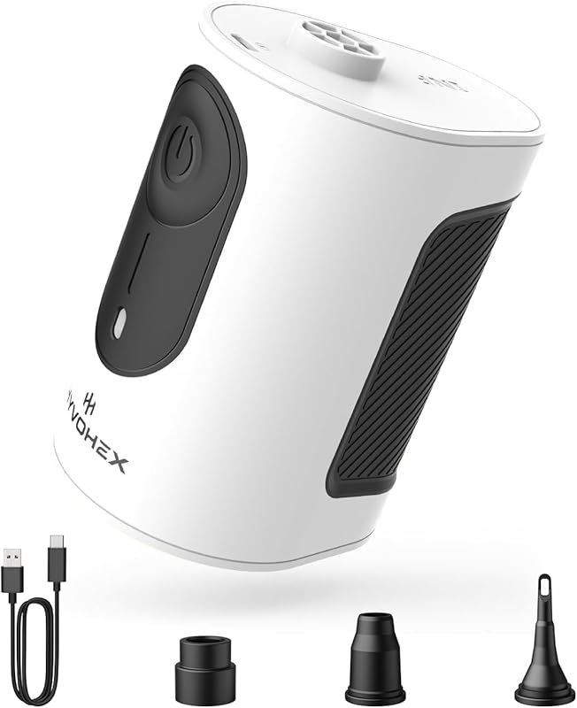Portable Electric Air Pump for Inflatables: 4000mAh with 3 Nozzles for