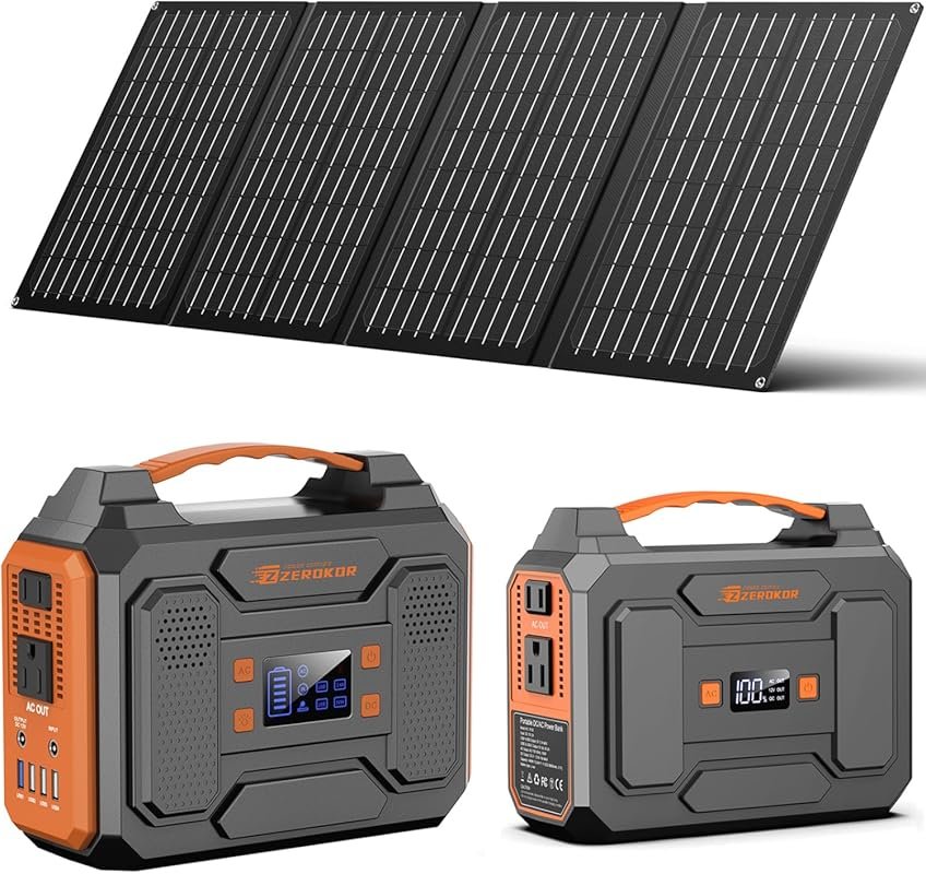 300W Portable Solar Generator with Foldable Panel for Camping, RV, and