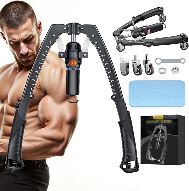 Twister Arm Trainer: 3-in-1 Hydraulic Chest Workout and Ab Roller for 