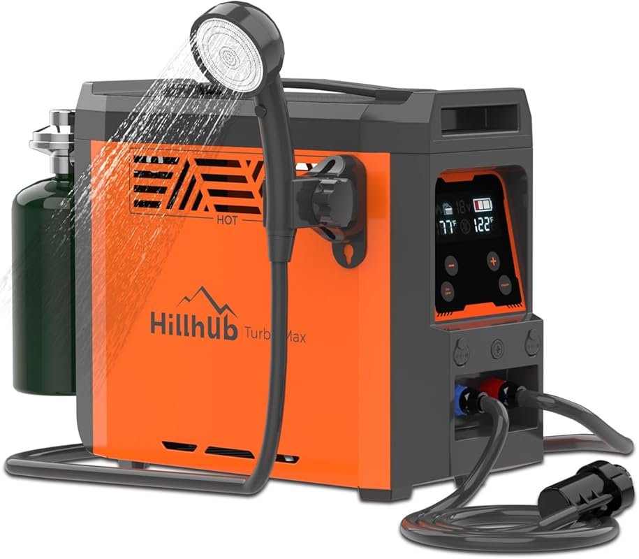 Hillhub Portable Propane Water Heater for Camping – Instant Hot Water 