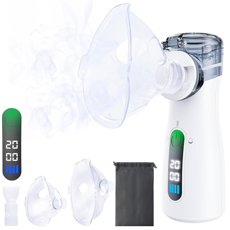 Portable Handheld Nebulizer for Travel, Silent, Dual Speed, USB Rechar