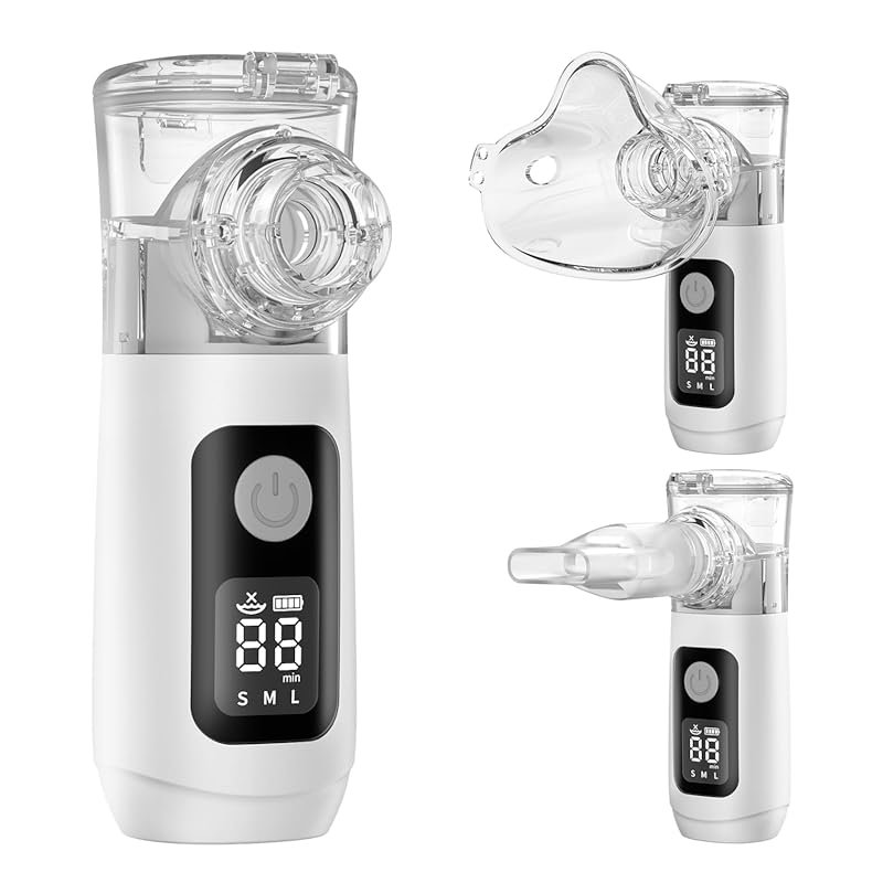 Portable Nebulizer for Albuterol, Smart Digital Display, Ultra-Quiet,