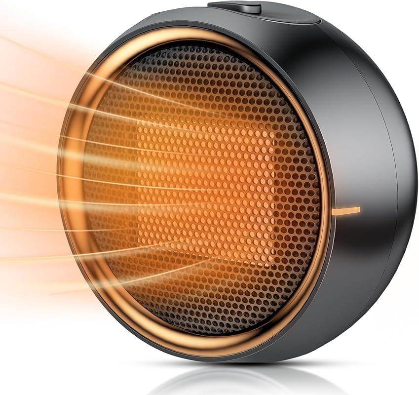 Portable 500W PTC Ceramic Space Heater: Quiet, Compact, with Safety Fe