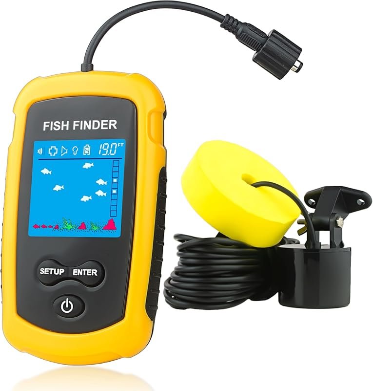 Portable Wired Handheld Depth Finder: LCD Sonar for Ice and Kayak Fish
