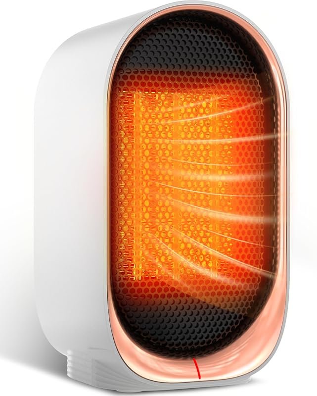 Portable Electric Space Heater: Small, Compact, with Overheat and Tip-