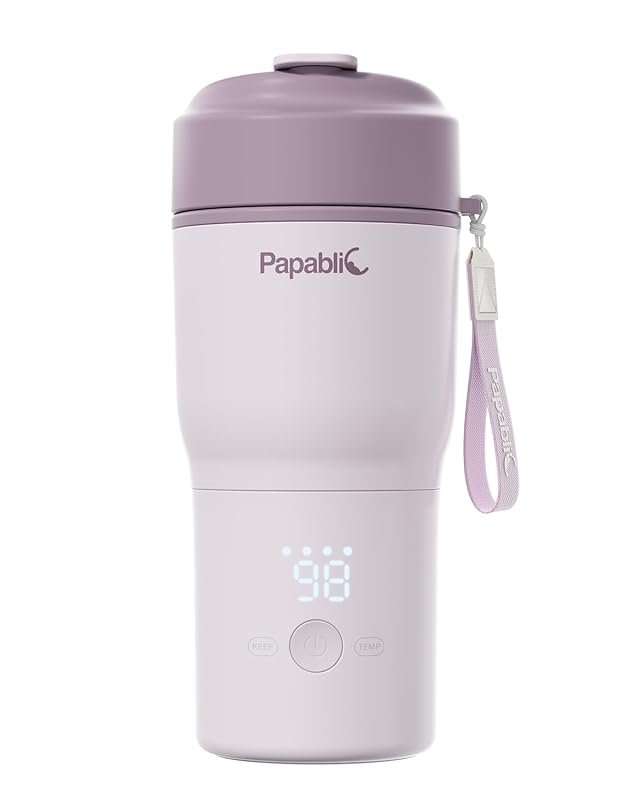 Papablic Portable Baby Bottle Warmer: Fast Heating, Wide Mouth, Smart