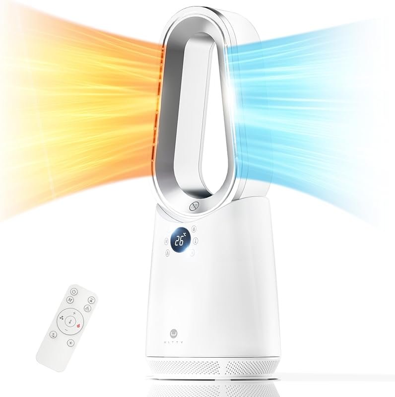 Portable Electric Heater Fan Combo with Remote, Oscillation, Quiet Ope