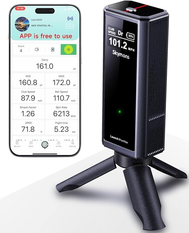 Portable Golf Launch Monitor & Simulator for Home Swing Analysis, Indo