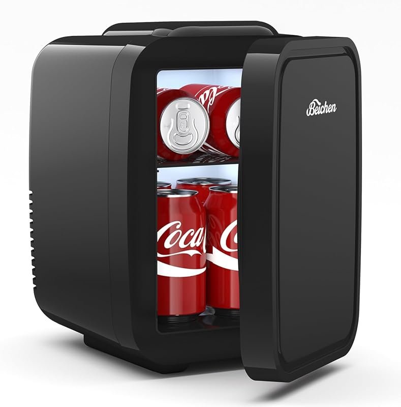 4 Liter Compact Fridge for Drinks, Food, and Skincare with USB and AC 