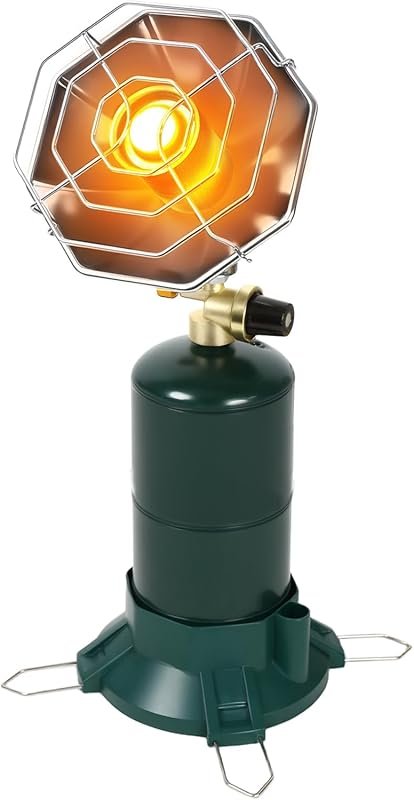 Portable Propane Camping Heater, 6200 BTU, with Foldable 1lb Tank Hold