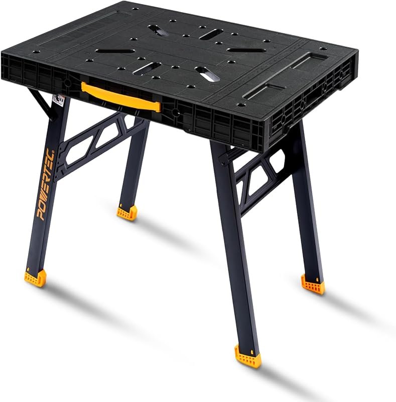 POWERTEC Portable Woodworking Bench: Heavy-Duty Folding Table with Hig