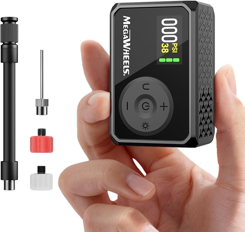 MEGAWHEELS Mini Bike Pump, Portable Bike Pump with Presta and Schrader