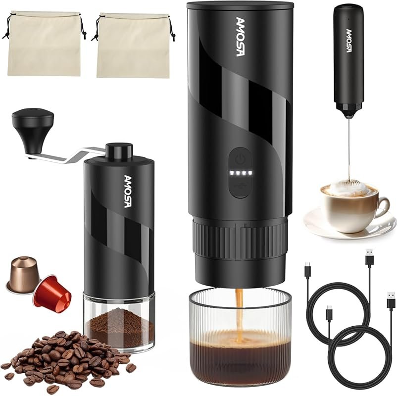 Portable Electric Espresso Machine & Manual Coffee Grinder & Electric 