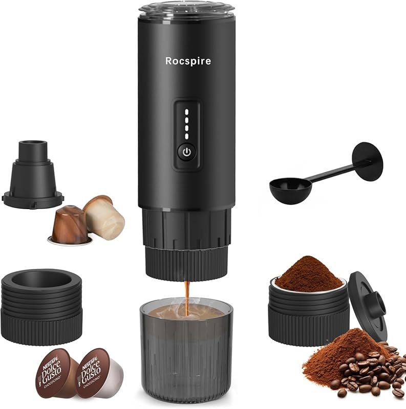 Rocspire Portable Espresso Maker with Stainless Steel Body | 7500mAh R