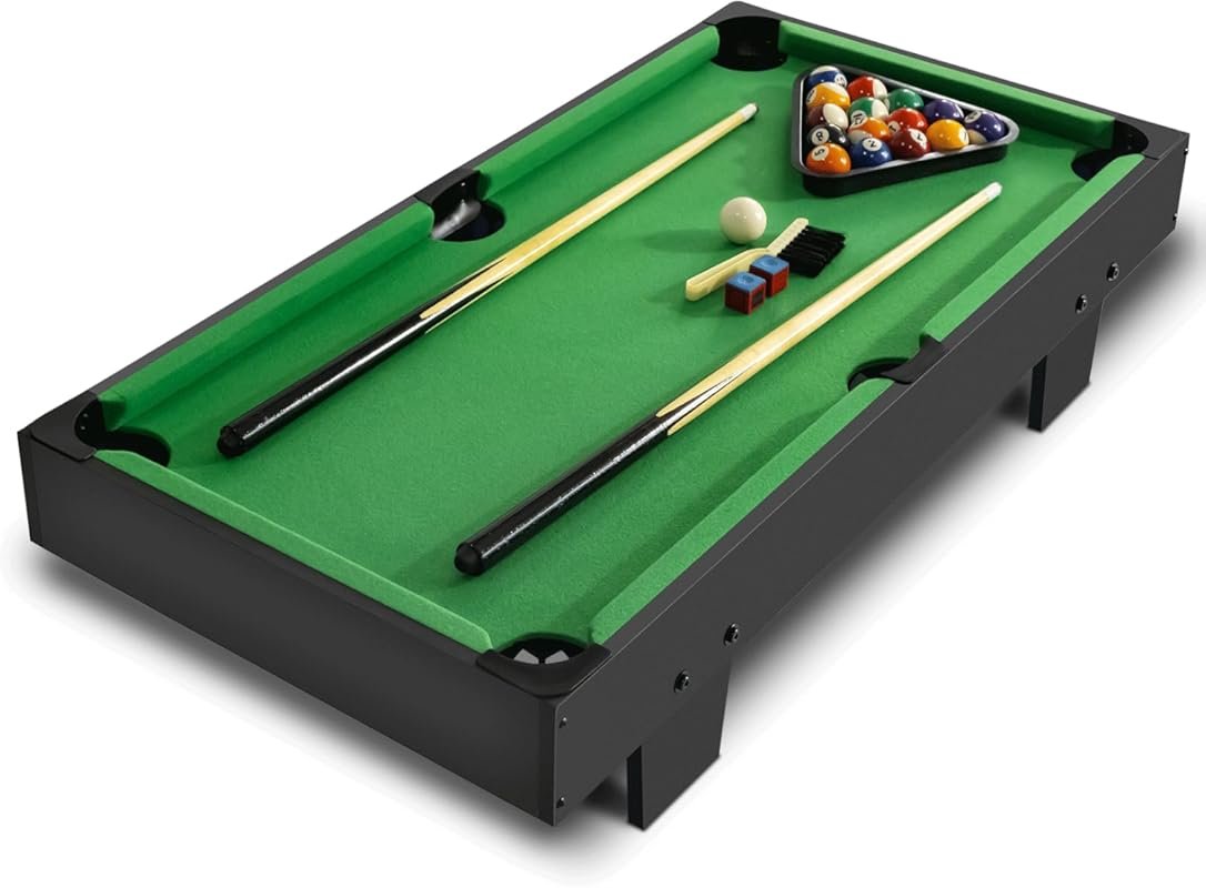 Compact Mini Pool Table for Living Room with Cue Sticks and Accessorie