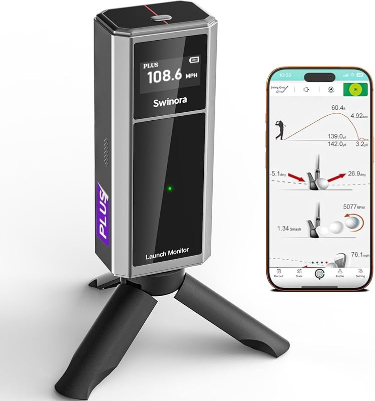 Portable Golf Launch Monitor & Simulator: iOS/Android Swing Analysis, 